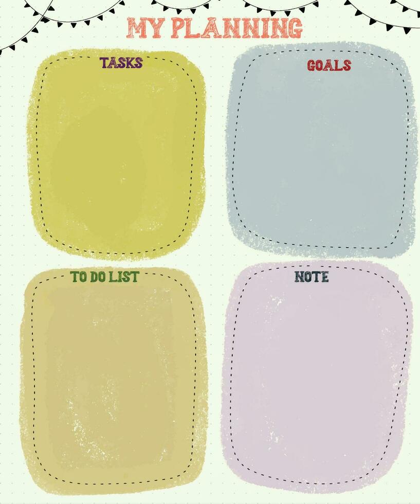 Vector background notebook plan table element template