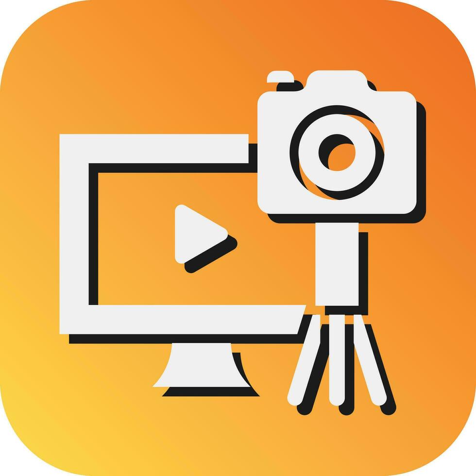 Video Blogger  Vector Glyph Gradient Background Icon For Personal And Commercial Use.