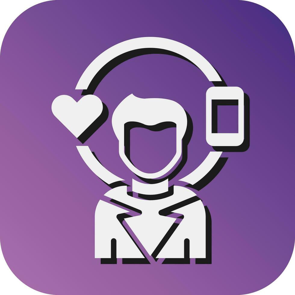 Millennial  Vector Glyph Gradient Background Icon For Personal And Commercial Use.