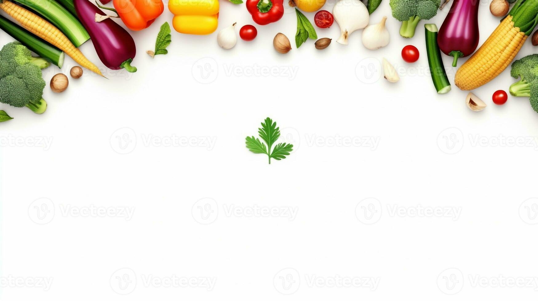 AI generated Vegetable arrangement background for presentation. Generative AI photo