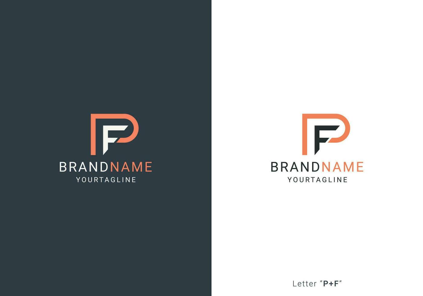 Initial letter PF or FP logo design vector template.