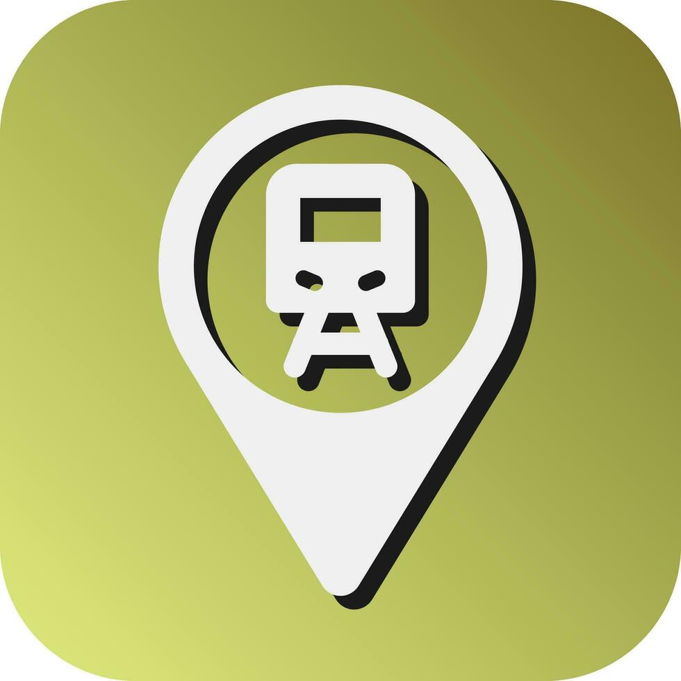 Station  Vector Glyph Gradient Background Icon For Personal And Commercial Use.