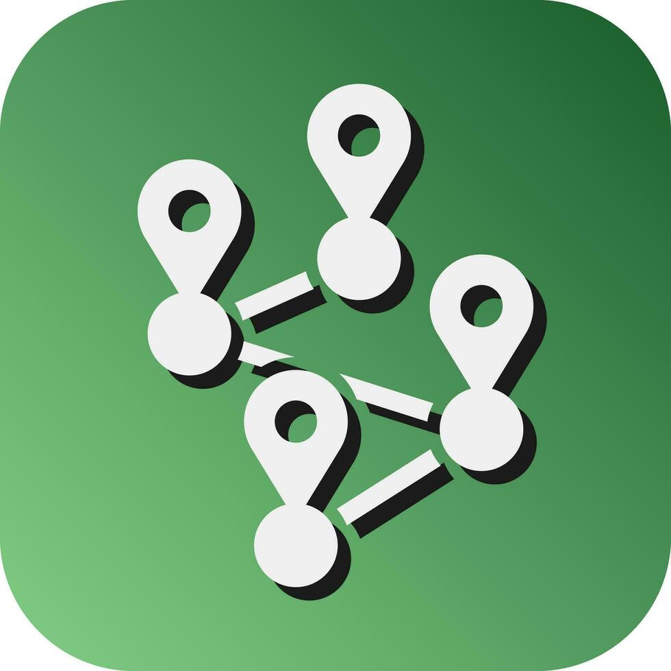 Multiple Destinations  Vector Glyph Gradient Background Icon For Personal And Commercial Use.