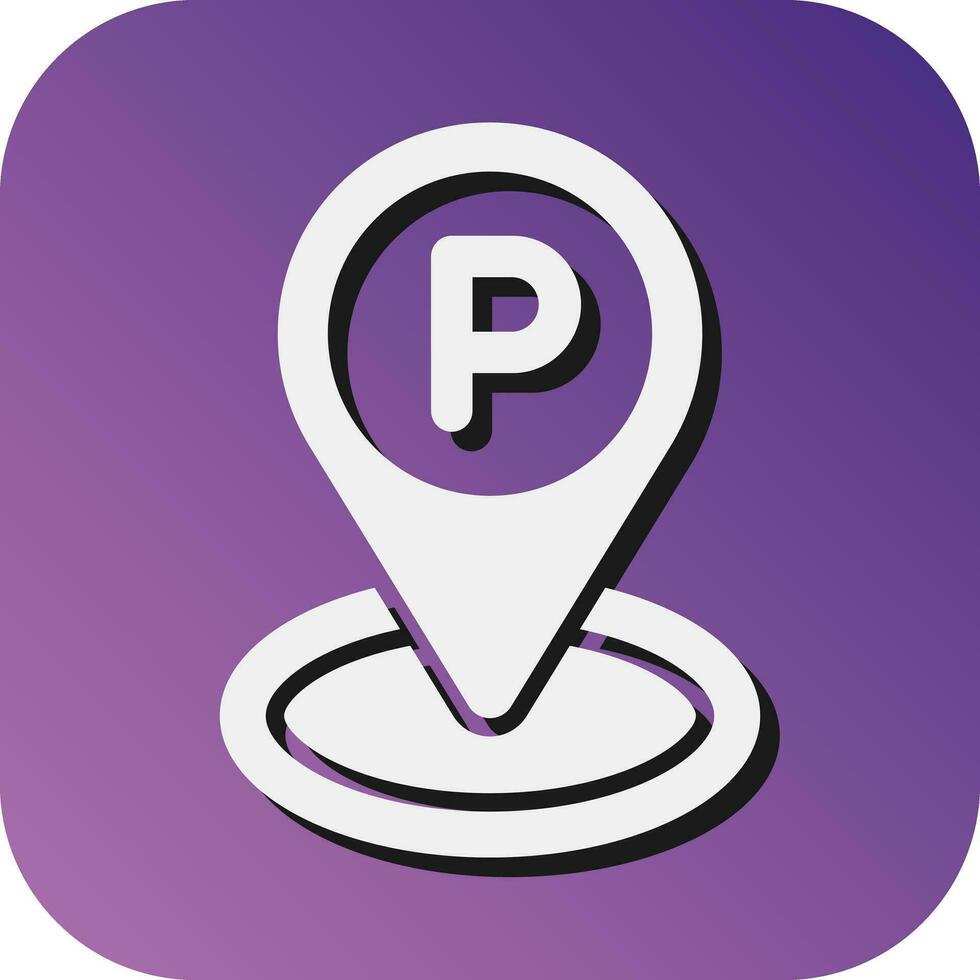 Parking Location  Vector Glyph Gradient Background Icon For Personal And Commercial Use.
