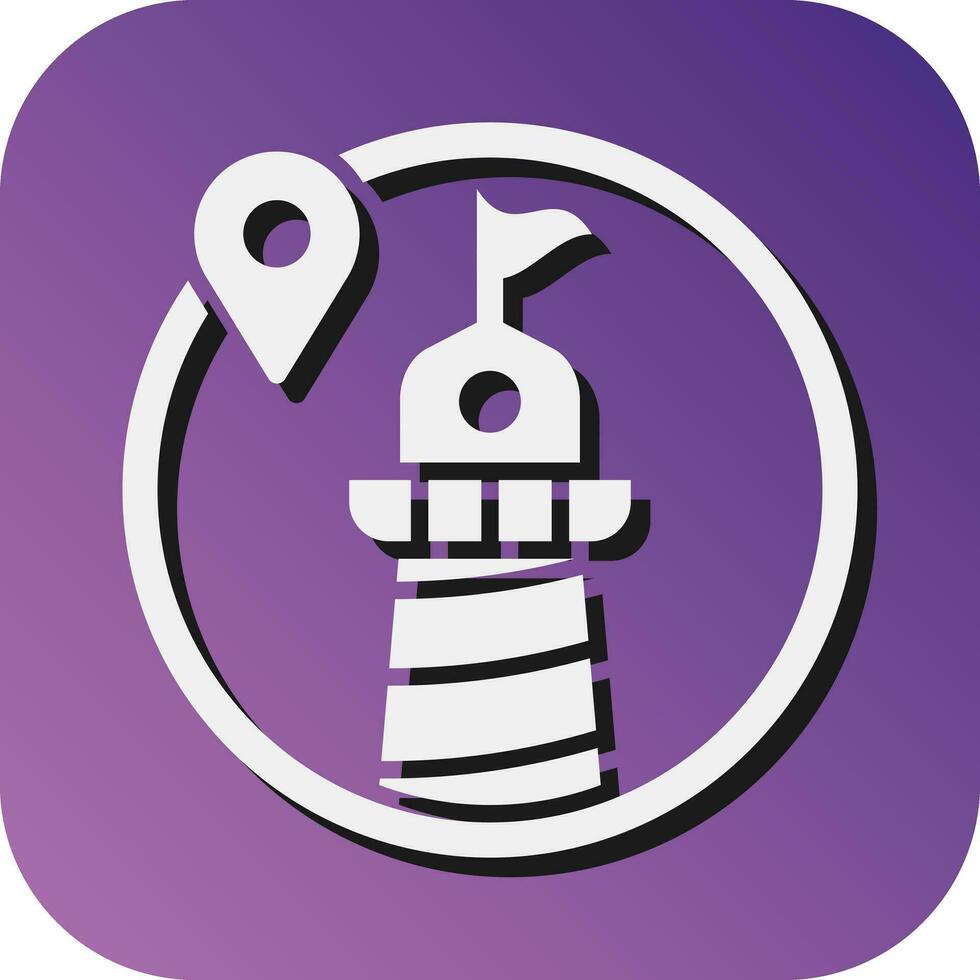 Lighthouse  Vector Glyph Gradient Background Icon For Personal And Commercial Use.