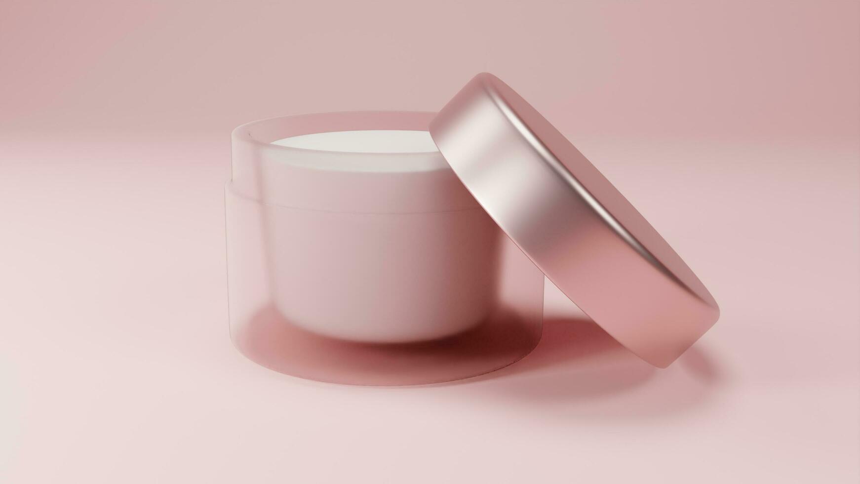 3D rendered Cosmetics Jar mock up photo