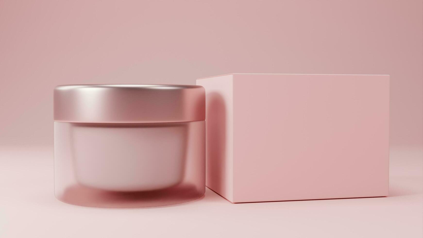 3D rendered Cosmetics Jar mock up photo