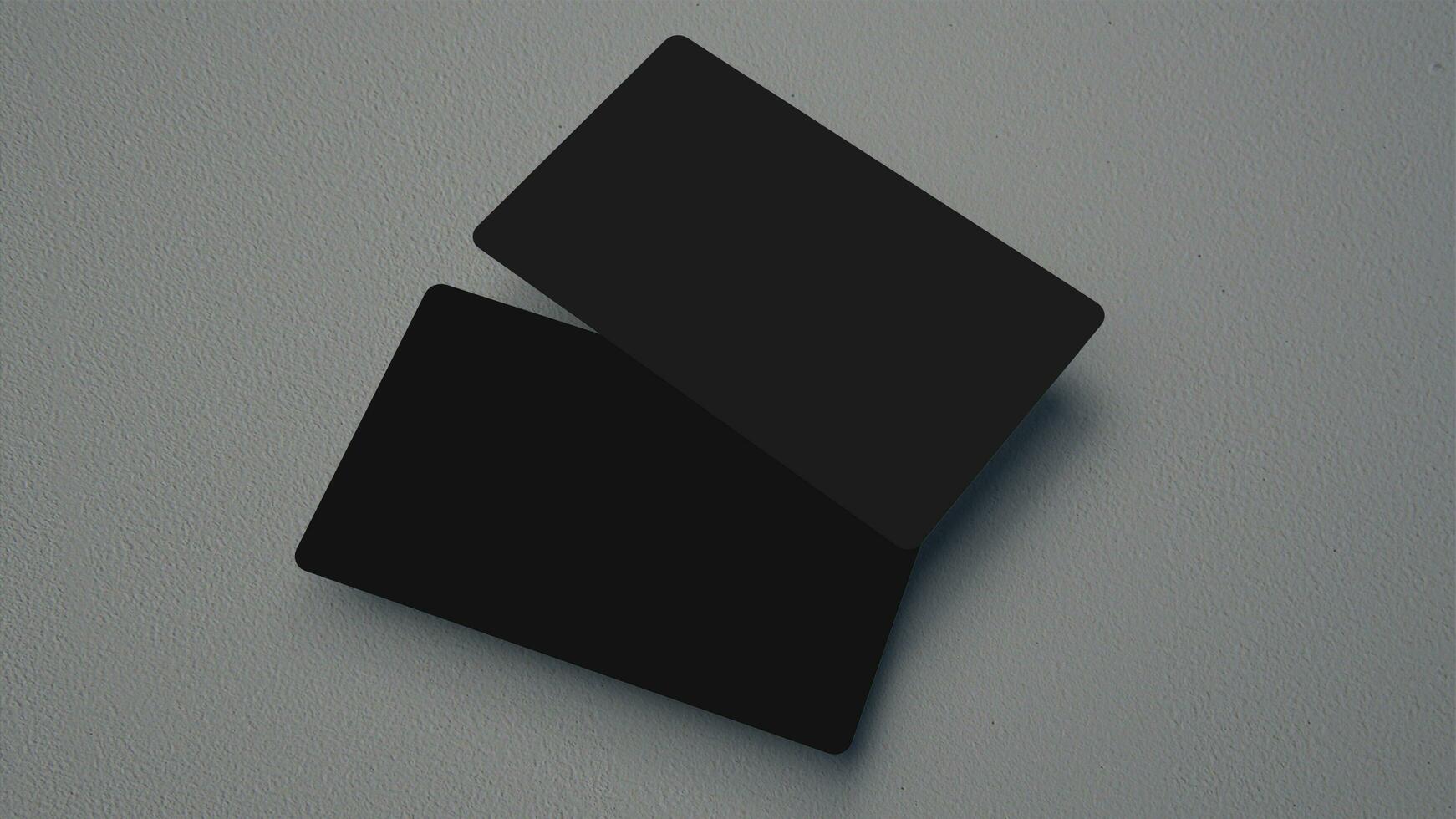 3D rendered Business card mock up with front and back. Empty mockup for Presentation on isolated Light Grey background photo