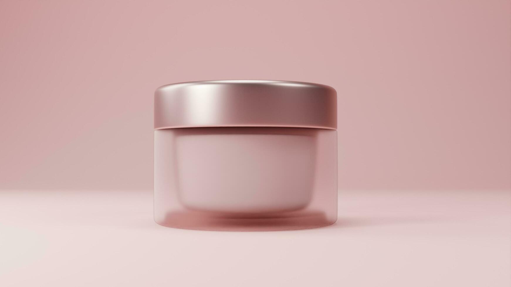 3D rendered Cosmetics Jar mock up photo