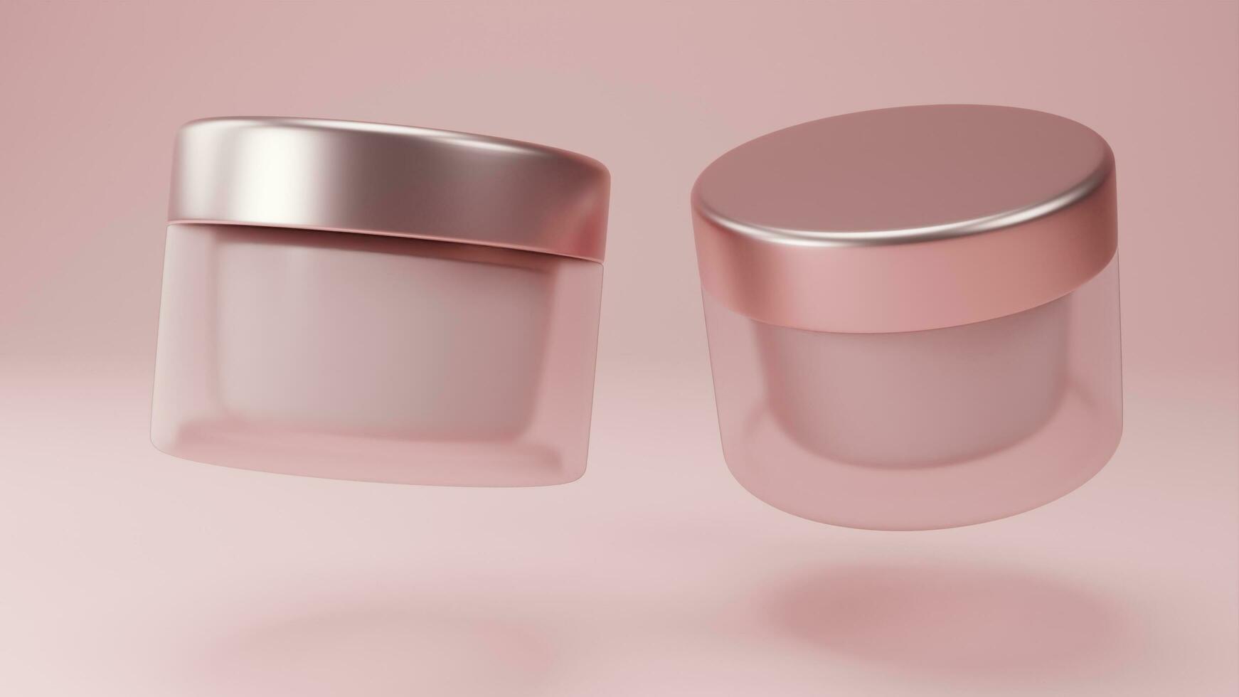 3D rendered Cosmetics Jar mock up photo