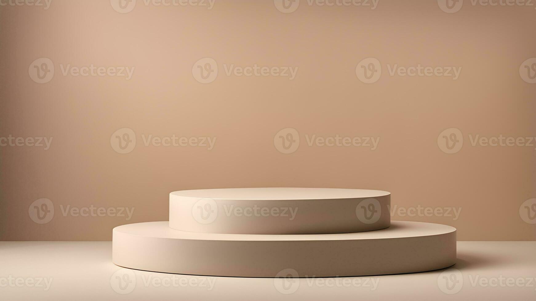 AI generated a white pedestal on a beige background photo