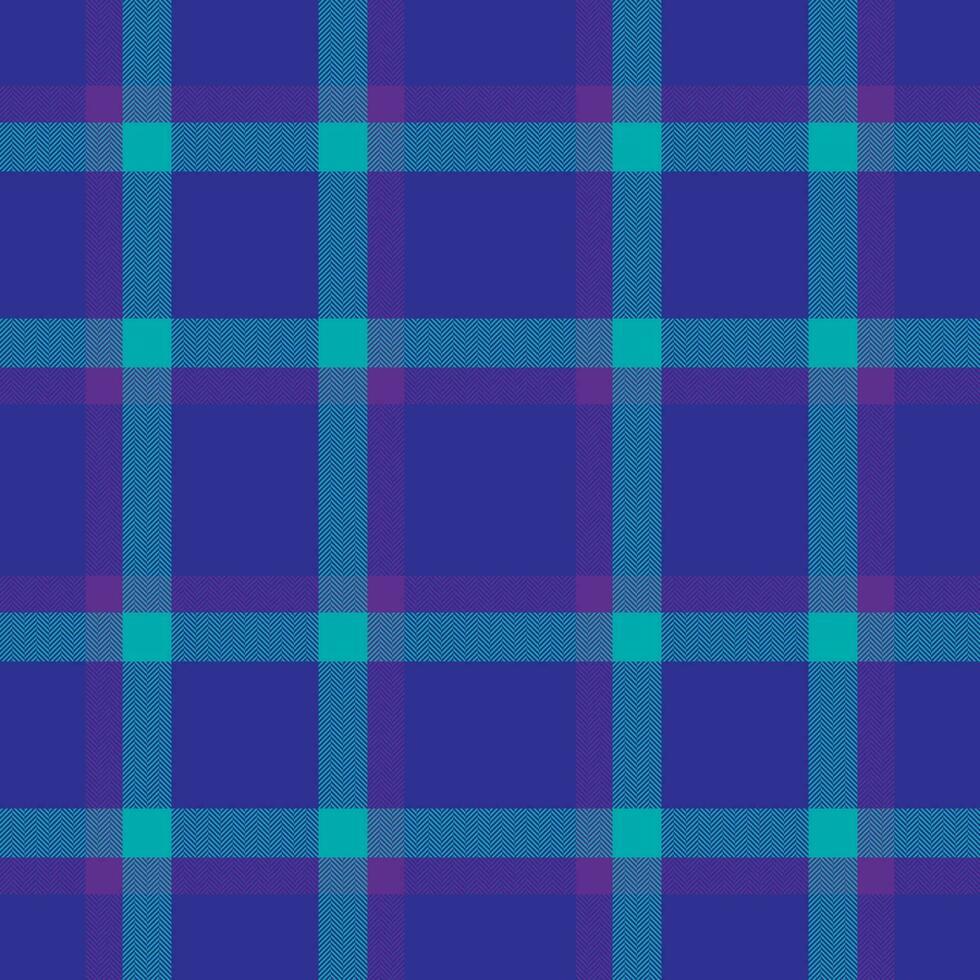 Plaid seamless pattern in blue. Check fabric texture. Vector textile print.