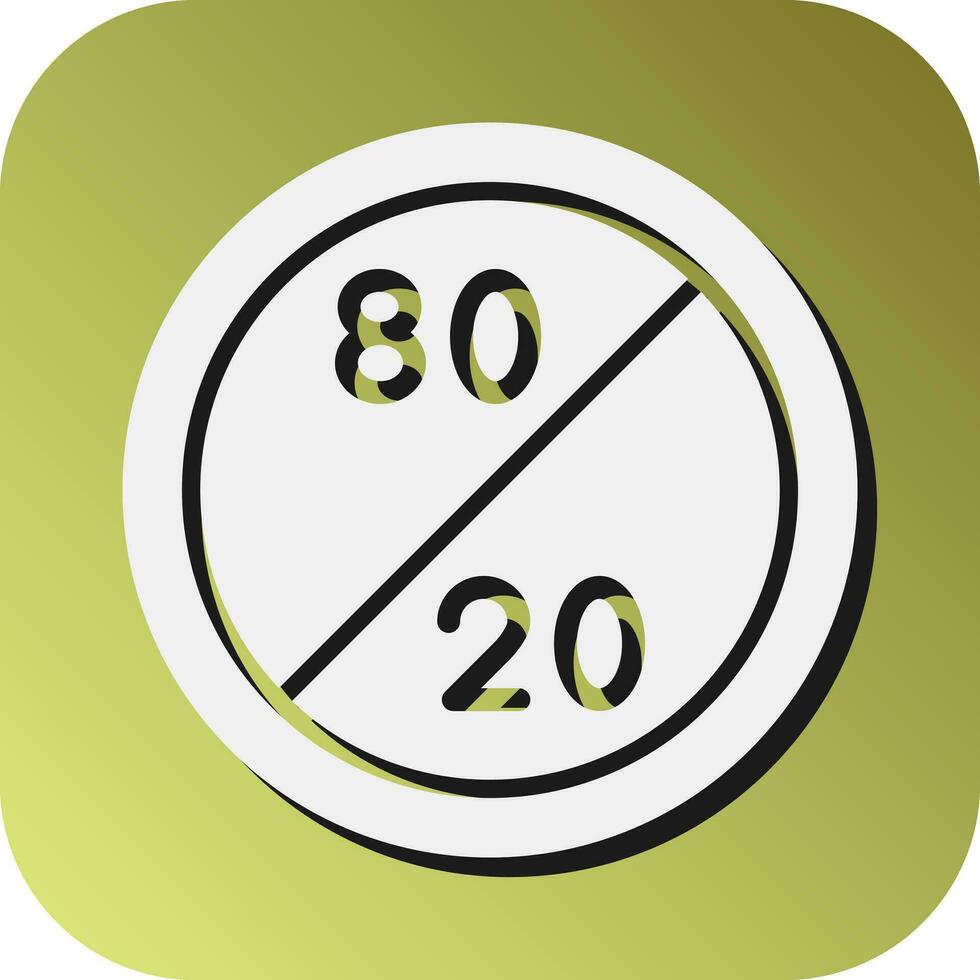 80-20 Rule  Vector Glyph Gradient Background Icon For Personal And Commercial Use.