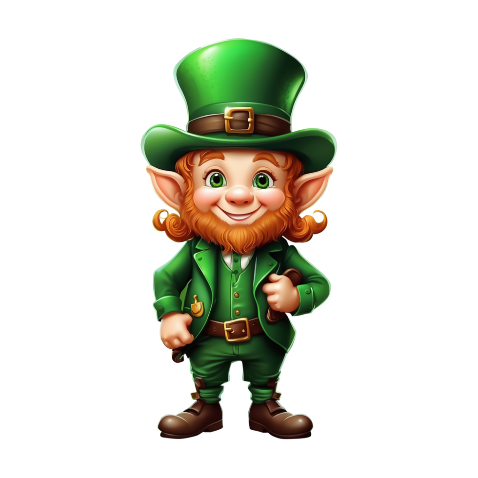 AI generated Cute Leprechaun Saint png