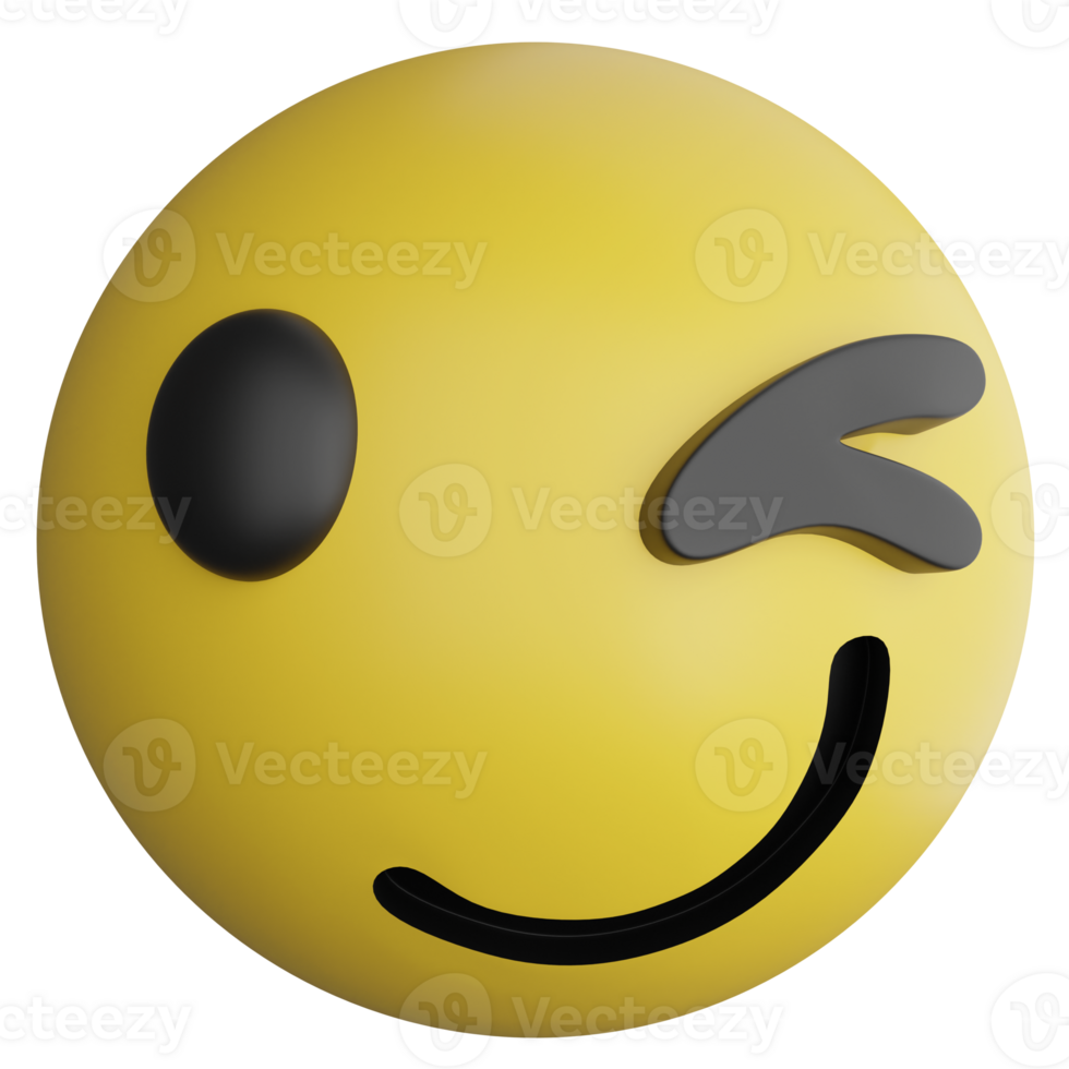 Smile emoji clipart flat design icon isolated on transparent background, 3D render emoji and emoticon concept png