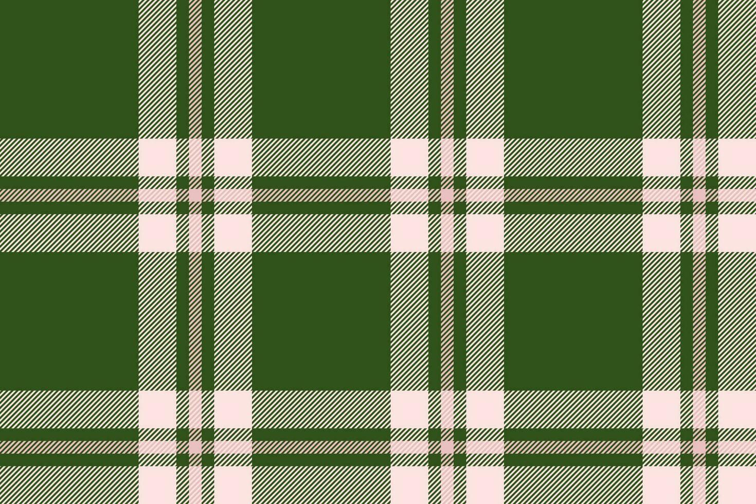 Plaid background, check seamless pattern in green. Vector fabric texture for textile print, wrapping paper, gift card or wallpaper.