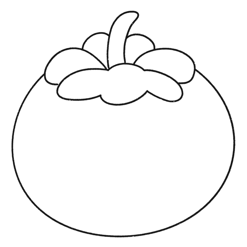 Cartoon clip art fruit mangosteen line PNG
