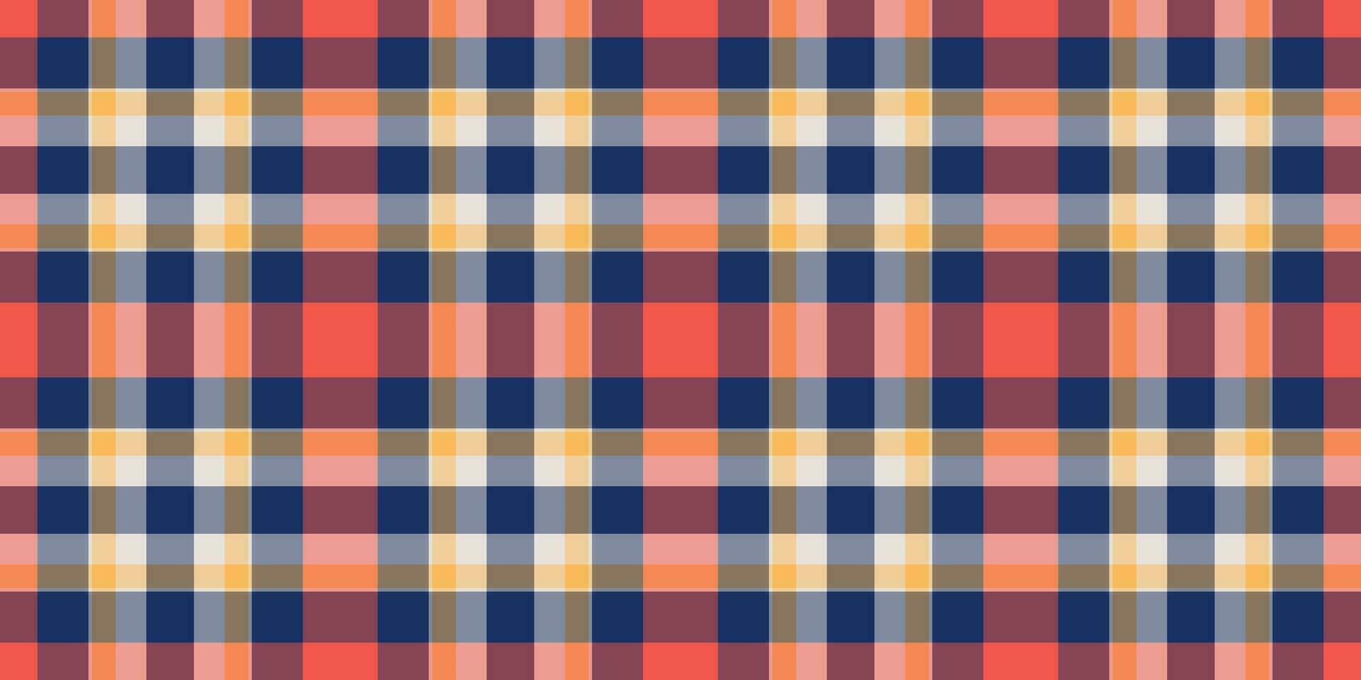 Print texture plaid seamless, famous textile check background. November tartan fabric pattern vector in red and orange colors.