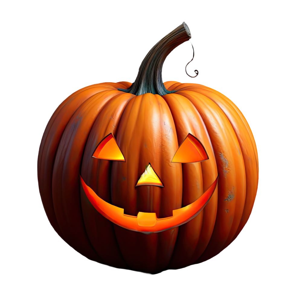 AI generated Jack o lantern 3d isolated on transparent background. AI Generated png