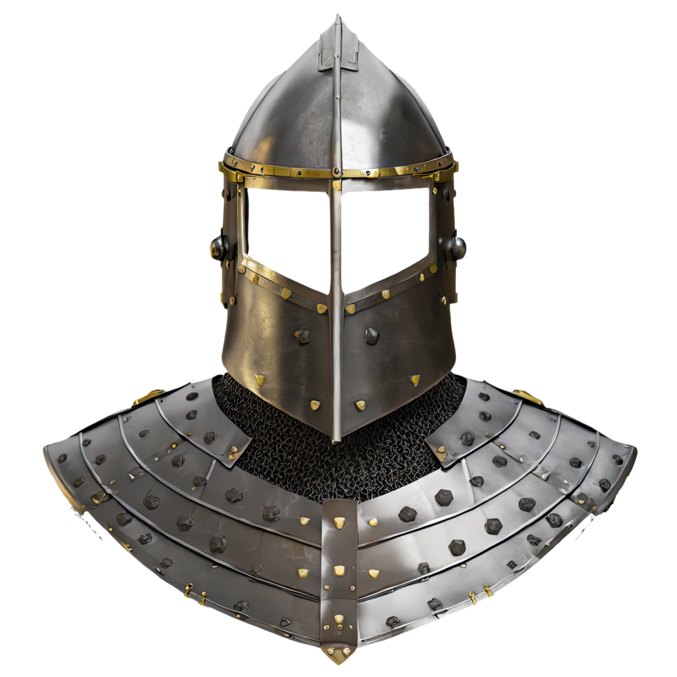 AI generated Medieval armor 3d isolated on transparent background. AI Generated png