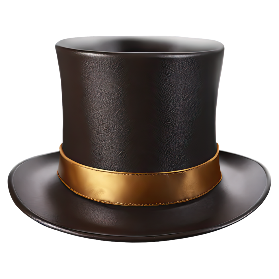 AI generated Leather top hat isolated on transparent background. AI Generated png