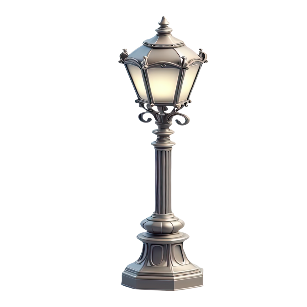 AI generated Street lamp 3d isolated on transparent background. AI Generated png