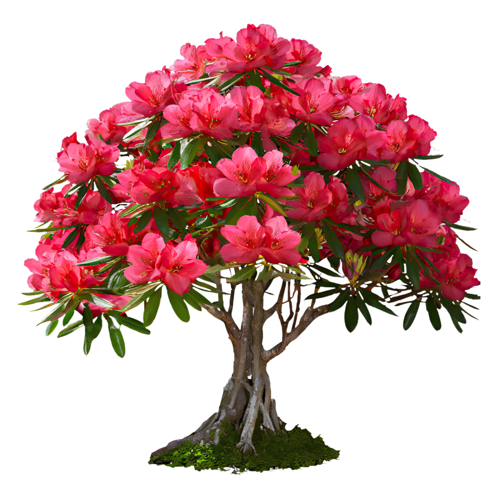 AI generated Rhododendron red tree isolated on transparent background. AI Generated png
