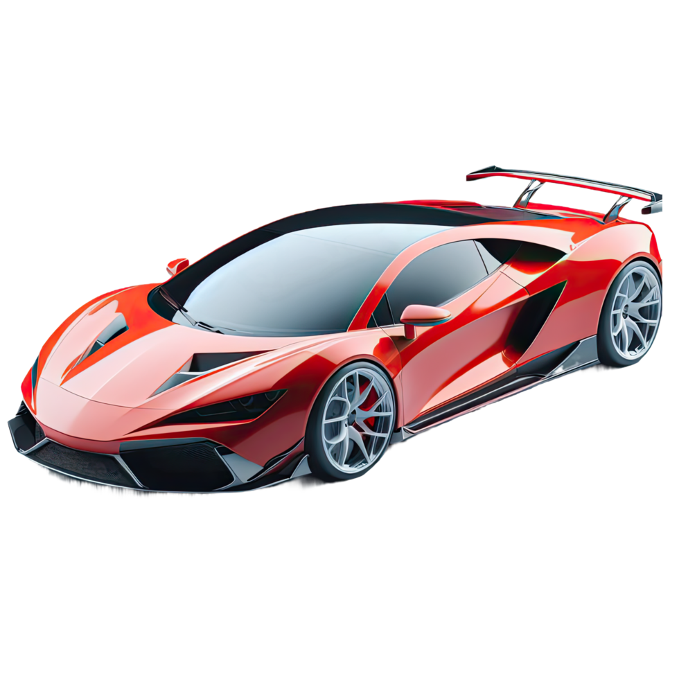 AI generated Supercar 3d isolated on transparent background. AI Generated png
