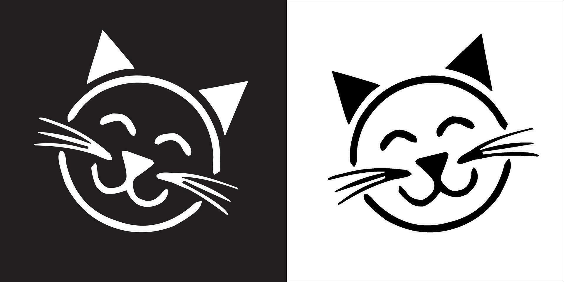 Illustration vector graphics of cat face icon