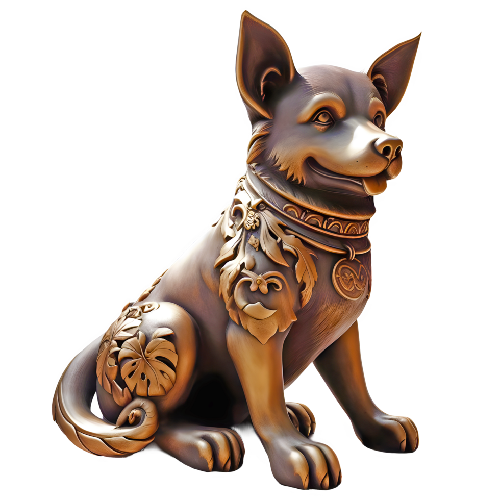 AI generated dog statue solated on transparent background 35654526 PNG