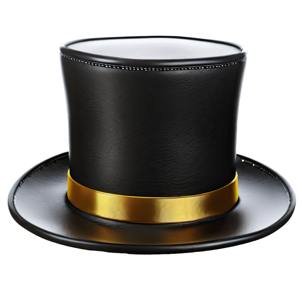 AI generated Leather top hat isolated on transparent background. AI Generated png