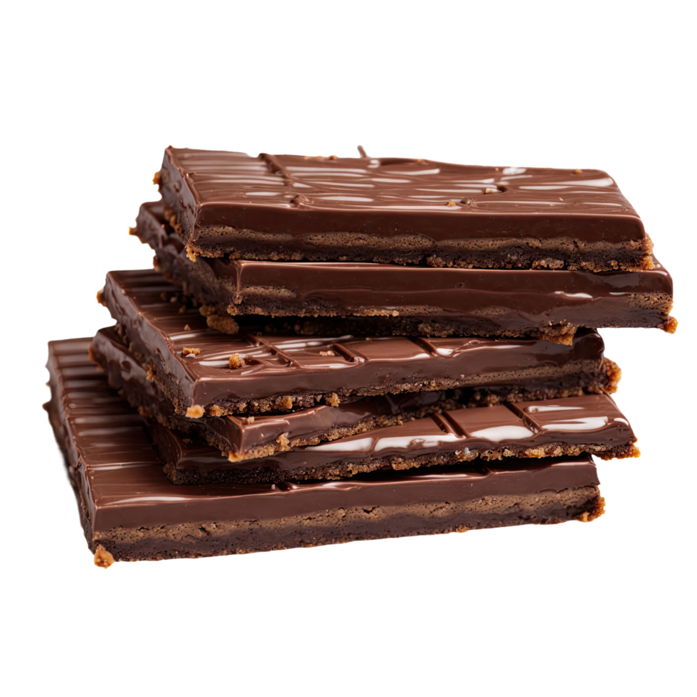 AI generated chocolate bars isolated on transparent background png
