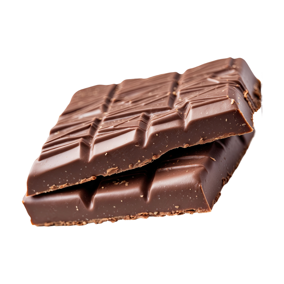 AI generated chocolate bars isolated on transparent background png