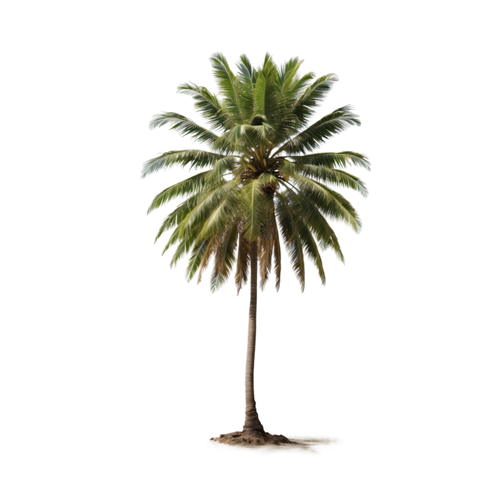 AI generated coconut palm tree isolated on transparent background png