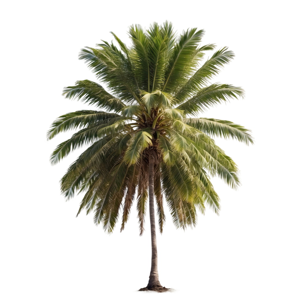 AI generated coconut palm tree isolated on transparent background png