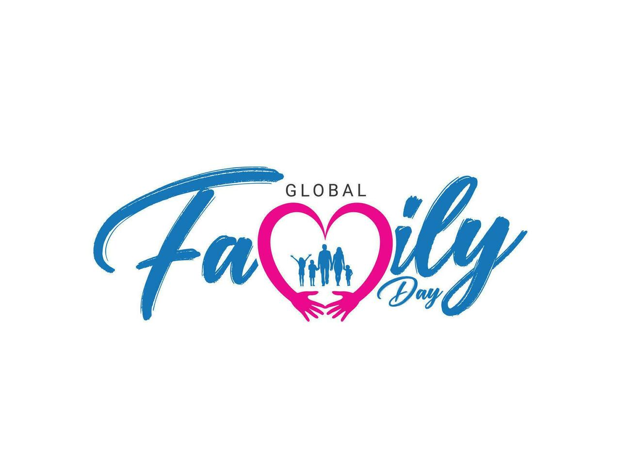 Creative Template Design for Global Family Day. International Family Day Wishing Greeting Card. World Family Day Logo Icon, Symbol of care and love, Creative Design for Happy Family Day. vector