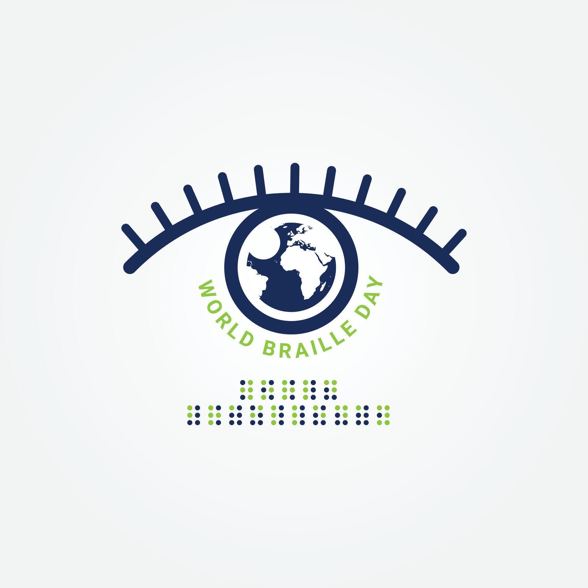 Banner poster social media design for World Braille Day on the 4th of January with Text by