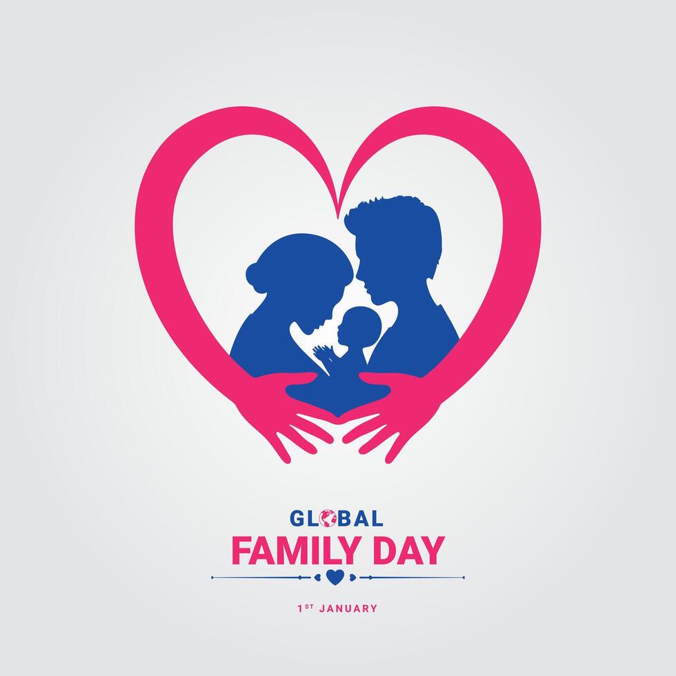 creativo modelo diseño para global familia día. internacional familia día deseando saludo tarjeta. mundo familia día logo icono, símbolo de cuidado y amar, creativo diseño para contento familia día. vector