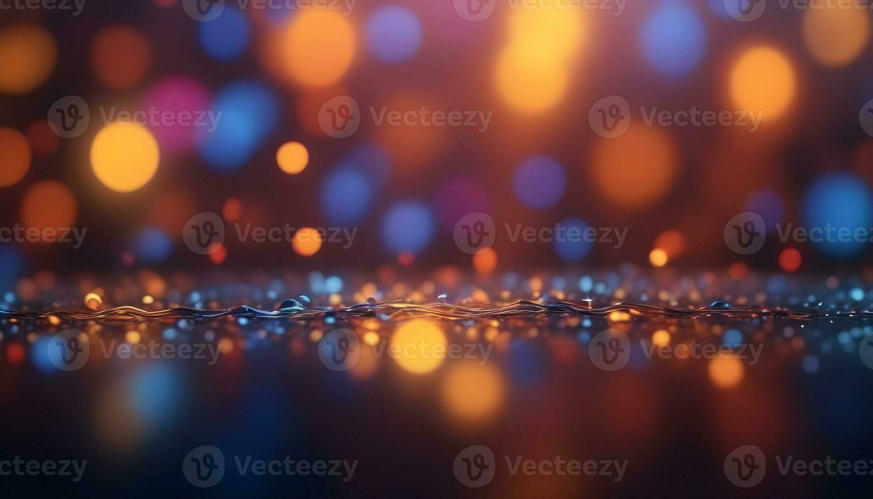 AI generated christmas lights on a dark background photo