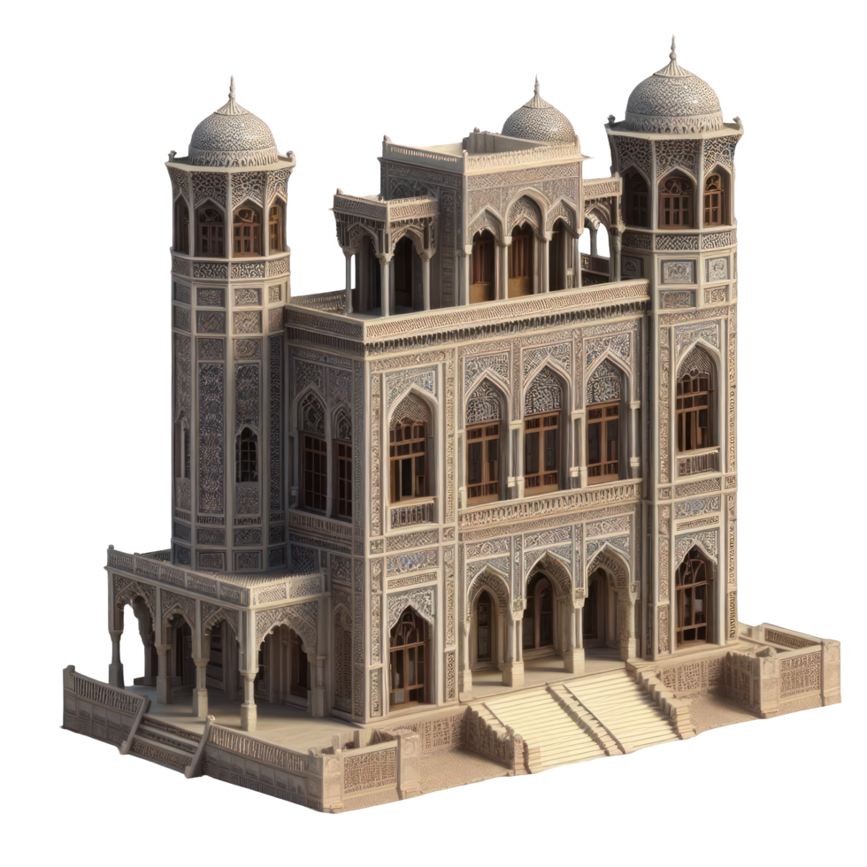 AI generated Persian building isolated on transparent background. AI Generated png