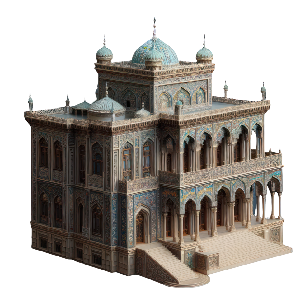 AI generated Persian building isolated on transparent background. AI Generated png