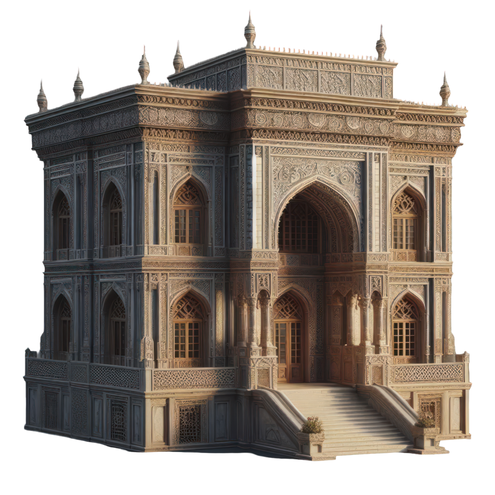 AI generated Persian building isolated on transparent background. AI Generated png