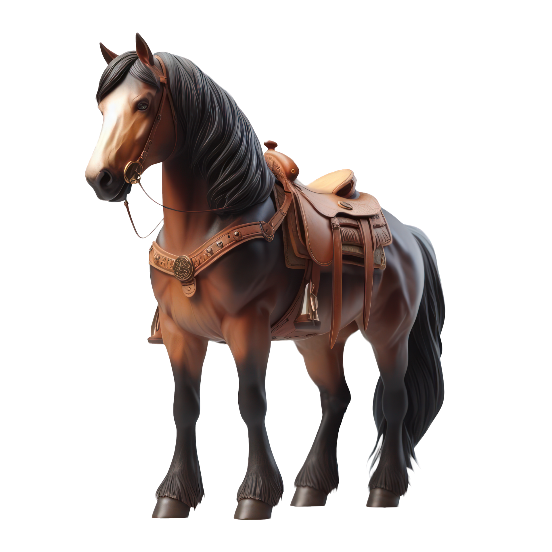 AI generated horse isolated on transparent background. AI Generated