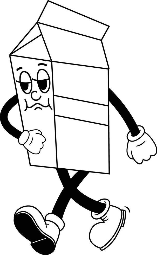 illustration of a character Milk Box Character.clip, love, carton, white, joy, think, face, emotion, paper, sticker, health, chocolate, symbol, simple, icon, design, set, isolated, angry, cartoon. vector