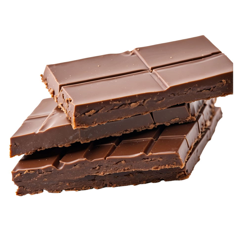 AI generated chocolate bars isolated on transparent background png