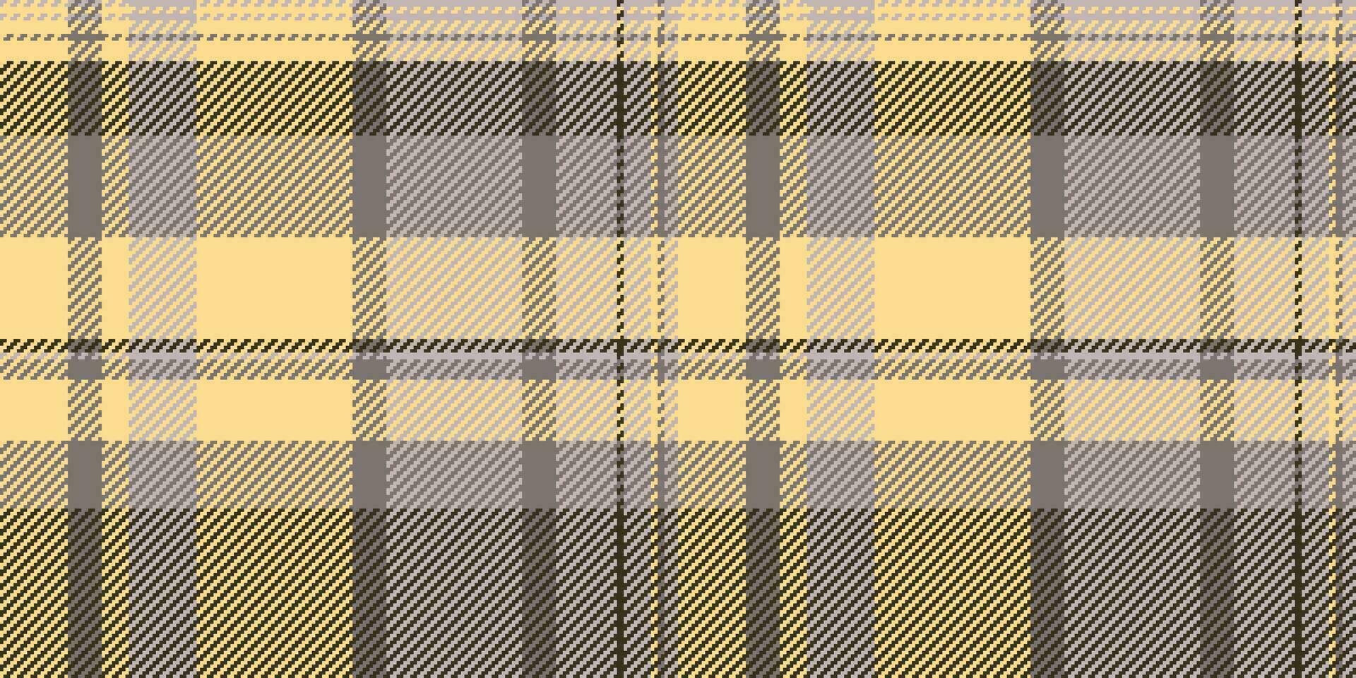 Crease fabric vector plaid, size texture pattern tartan. Inspiration check background seamless textile in grey and amber colors.