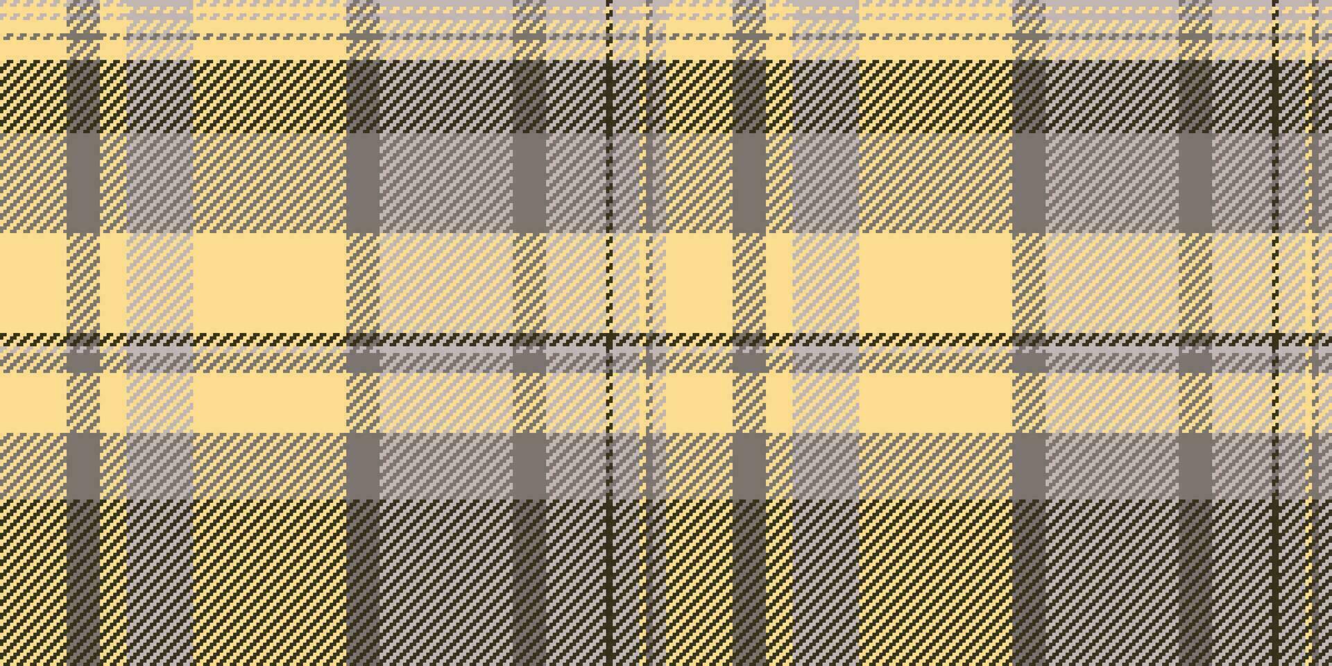 Crease fabric vector plaid, size texture pattern tartan. Inspiration check background seamless textile in grey and amber colors.