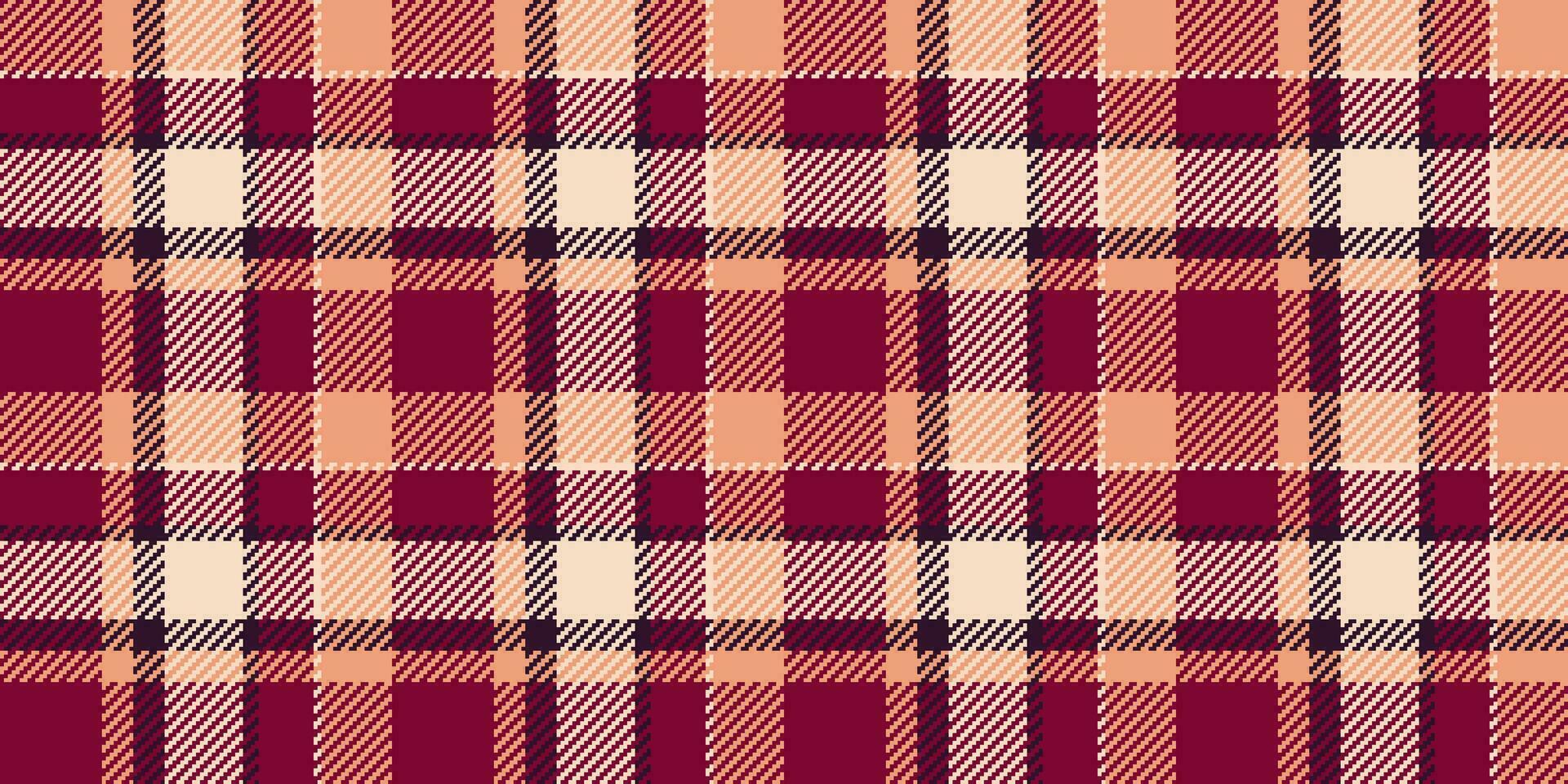 Finish pattern plaid vector, living room texture seamless check. Geometric textile fabric tartan background in pink and orange colors. vector