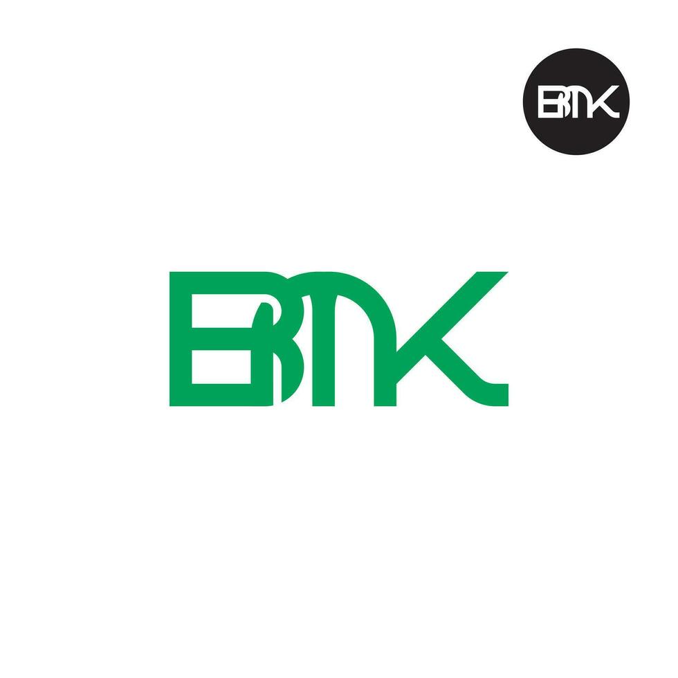 letra bmk monograma logo diseño vector