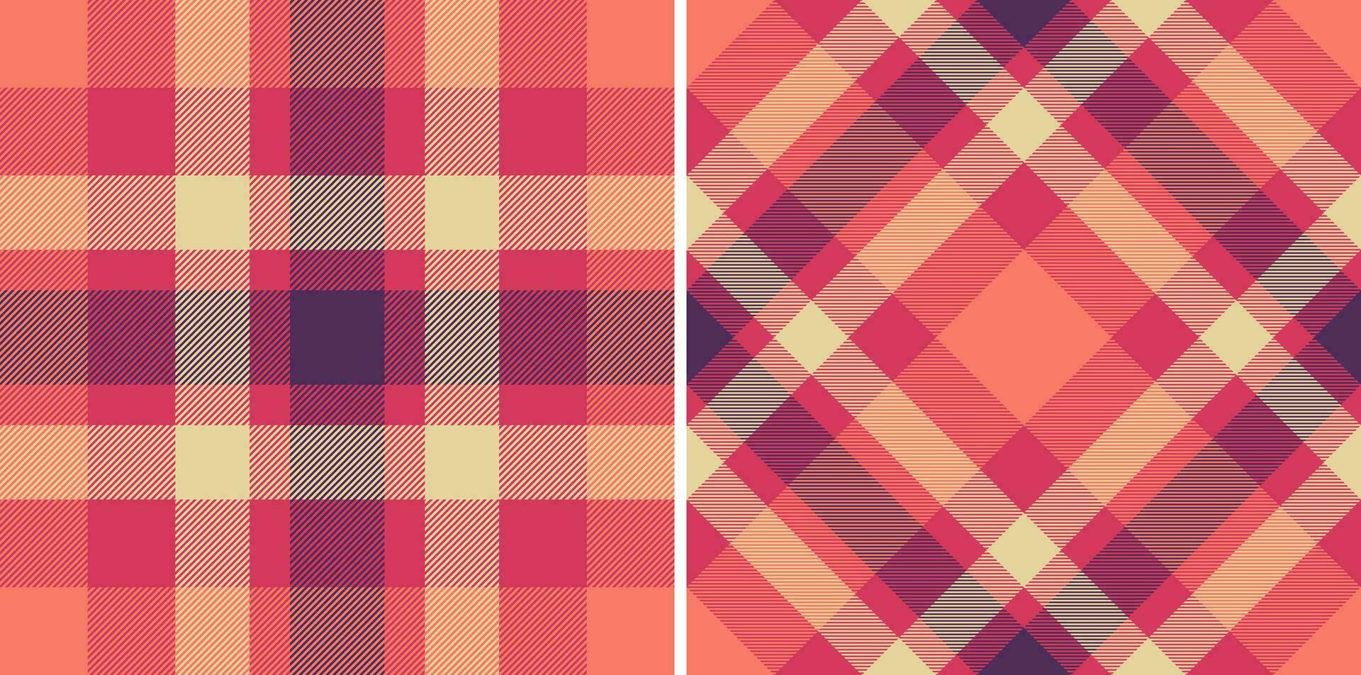 Seamless check textile of plaid texture vector with a tartan fabric pattern background.